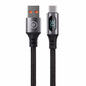 Кабель Blavec Zumi плетёный USB — Type C QC 30W 3A LCD дисплей 1 м Apple CarPlay/Android Auto (CZU-UC3B10) чёрный
