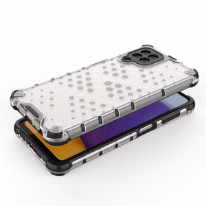 Honeycomb dėklas apsauginis su TPU buferiu Samsung Galaxy A22 4G skaidrus