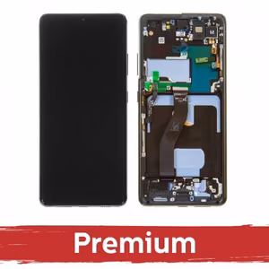 LCD Display Compatible With Samsung G998 S21 Ultra with Frame / Phantom Black / OEM