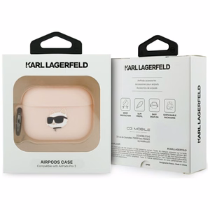 Karl Lagerfeld Silicone Chaupette Head 3D case for AirPods Pro 3 pink