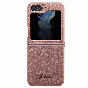 Guess Glitter Script чехол для Samsung Galaxy Z Flip 5 - розовый