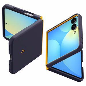 Spigen Nano Pop MagSafe dėklas, skirtas Samsung Galaxy Z Flip8 – tamsiai mėlynas ir geltonas