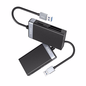 Orico CL4D-A3 USB-A 3.0 SD microSD CF MS 5 Gb/s Memory Card Reader - Black and Silver