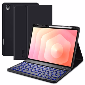 Tech-Protect SC Pen dėklas su Bluetooth klaviatūra Samsung Galaxy Tab S12+ 12.4" X840 / X846B, juodas