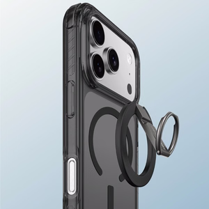 AmazingThing Titan Pro Grip Ring rinkinys dėklas telefonui iPhone 17 Pro, suderinamas su MagSafe - juodas