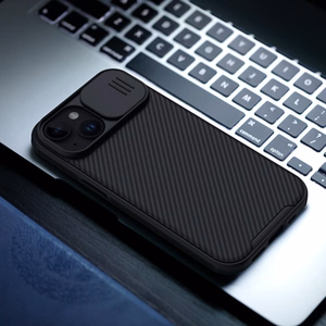 Dėklas Nillkin CamShield Pro Apple iPhone 15 Plus juodas
