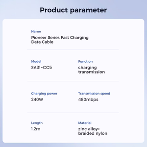 Joyroom Pioneer Series SA31-CC5 кабель USB-C USB-C 240W 1.2м - чёрный