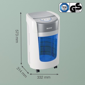 Leitz IQ OptiMax Home Office 225 dokumentų naikiklis Smulkinimas itin mažais gabalėliais 58 dB Pilka, Balta