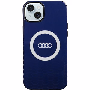 Audi IML Magnetinis dėklas su dideliu logotipu telefonui iPhone 15 Plus/14 Plus - mėlynas