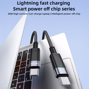 Yesido Кабель CA160 плетёный - Type C to Type C - PD 60W 1,2 метра чёрный