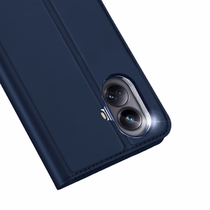 Dux Ducis Skin Pro dėklas Realme 10 Pro+ lankstus dangtelis kortų piniginė stovas - mėlynas