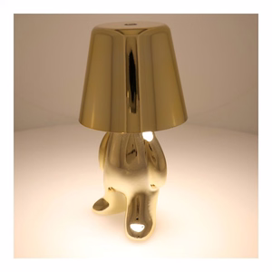 Stalo lempa prie lovos GOLD MAN Art Deco stovintis (versija 8) MLTL