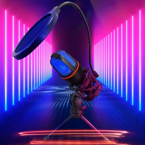 Wozinsky Studio Gaming USB Computer Microphone with RGB Stand - Black