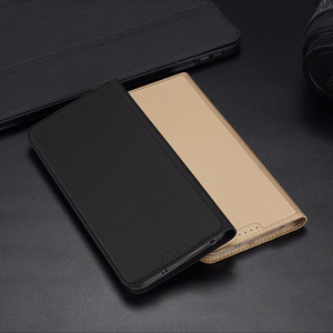 Dux Ducis Skin Pro dėklas Xiaomi Redmi Note 12 Pro / Poco X5 Pro 5G Flip kortelių piniginė stovas auksinė