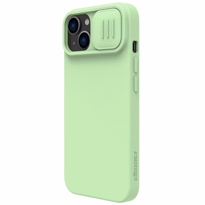 Nillkin CamShield Magnetic magnetinis silikoninis MagSafe dėklas su kameros apsauga, skirtas iPhone 14 Plus – žalias
