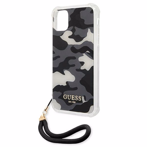 Guess GUHCN61KSARBK iPhone 11 6.1" / Xr juodas/juodas kietas dėklas Camo kolekcija