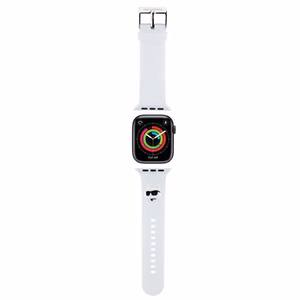 Karl Lagerfeld 3D резиновый ремешок Choupette Heads Apple Watch 38/40/41mm - белый