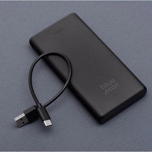 Išorinė baterija POWER BANK Blue Star (W1061) 10000mAh (2xUSB; 1xType-C) juoda