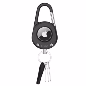 Tech-Protect Slidelock Чехол-карабин для Apple AirTag 1/2 - чёрный