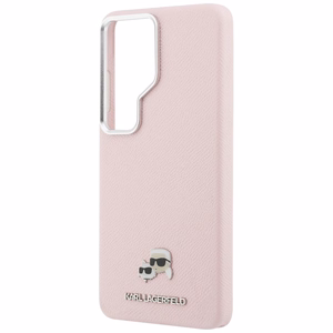 Karl Lagerfeld Saffiano KC Metal Logo MagSafe чехол Samsung Galaxy S26 Ultra - розовый