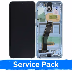 LCD Ekranas skirtas Samsung G980 (G981) S20 su rėmeliu / Cloud Blue / (Service Pack)