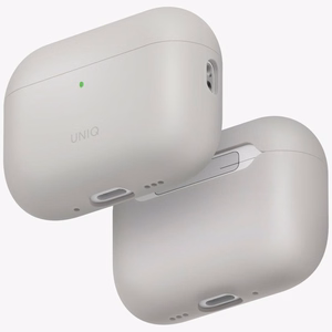 Силиконовый чехол Uniq Lino для AirPods Pro (бежевый)