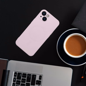 Dėklas Silicone Mag Cover (MagSafe) skirtas iPhone 14 Pro rožinis
