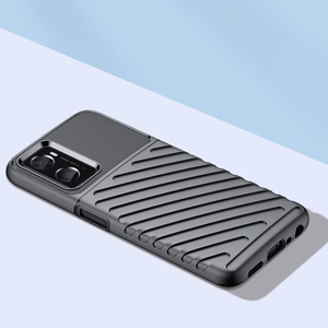 Griaustinio dėklas lankstus šarvuotas dangtelis Oppo A76 / Oppo A36 / Realme 9i juodas
