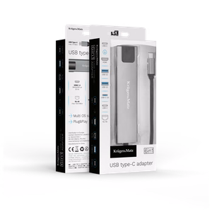USB-C hub with HDMI, 2 x USB 3.0, 2 x USB-C and RJ45 ports