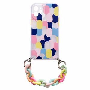 Color Chain Case gelinis lankstus elastingas dėklas telefonui su grandinėlės pakabuku Xiaomi Redmi 10, įvairiaspalvis (1)