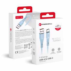 Кабель USB A to USB C Forcell F-Energy QC4.0 3A 66W Silicone 1 m C342 синий