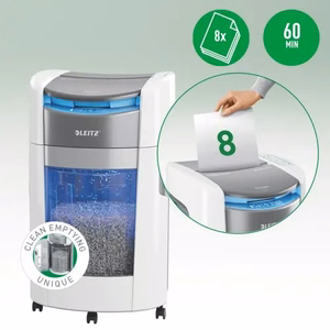 Leitz 80410000 IQ Optimax AutoFeed 300 paper shredder, P5, 300 sheets, 25-litre waste bin