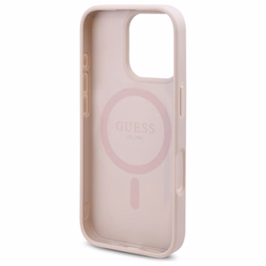 Guess GUHMP16XP4ROPEMCP iPhone 16 Pro Max 6.9" kietasis dėklas rožinis 4G Flowers Print MagSafe