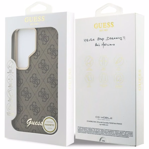 GUESS чехол 4G Script MagSafe для Samsung Galaxy S26 Ultra GUHMS26L5P4FWMSW коричневый