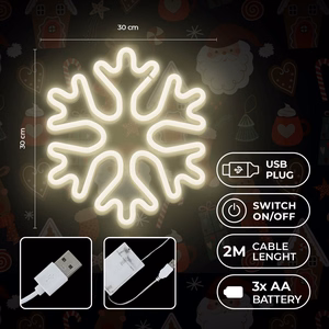 Forever Light FLNE20 snowflake-shaped Christmas LED neon light, white