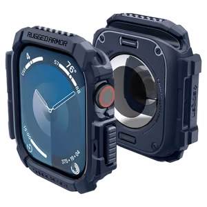 Spigen Rugged Armor dėklas Apple Watch 10 46mm laikrodžiui - tamsiai mėlynas