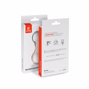 Чехол Crong Silicone для Apple AirTag 1 / 2, с кольцом для ключей, песочно-розовый