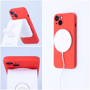 Чехол для iPhone 14 Pro силиконовый Mag Cover совместимый с MagSafe красный