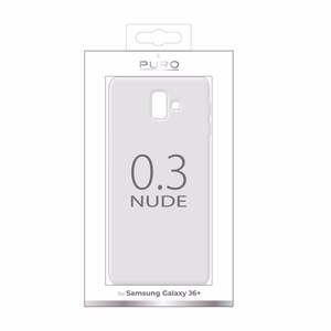Puro 0.3 Nude dėklas, skirtas Samsung Galaxy J6+, skaidrus
