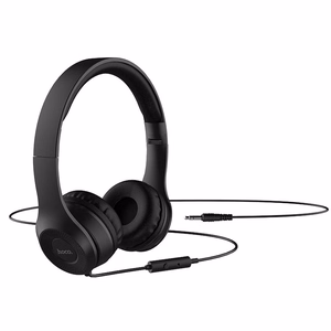 HOCO laidinės ausinės Jack 3,5 mm su mikrofonu W21 juodos