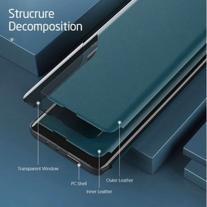 Telefono dėklas Smart View TPU Samsung A326 A32 5G tamsiai žalias