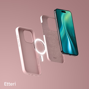 "Etteri" silikoninis dėklas "iPhone 16 Pro 6,3" šviesiai rožinės spalvos