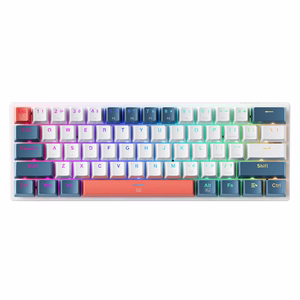 Machenike K500-B61 Laidinė mechaninė žaidimų klaviatūra su apšvietimu, Red Switch - baltas ir mėlynas