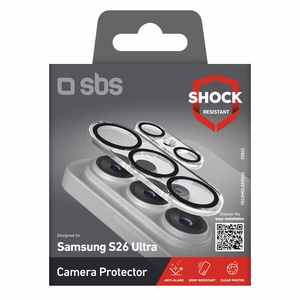 SBS apsauginis stikliukas galinei kamerai skirta Samsung Galaxy S26 Ultra su juodu rėmeliu