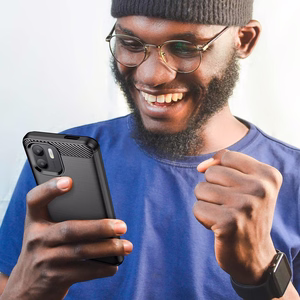 Чехол Carbon Case для Xiaomi Redmi A1+ гибкий силиконовый под карбон чёрный
