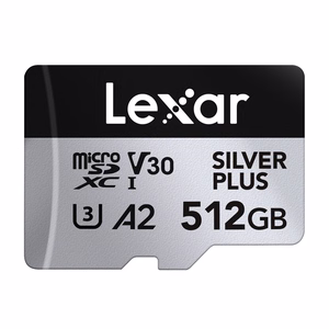„Lexar High-Performance Silver Plus“ microSDXC atminties kortelė, 512 GB + adapteris