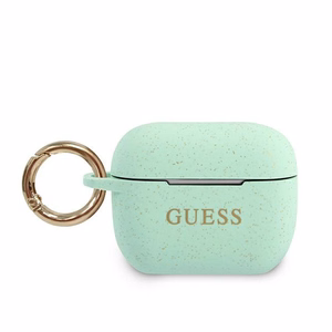 Guess GUACAPSILGLGN AirPods Pro dėklas žalias/žalias silikoninis blizgus