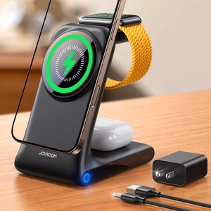 Joyroom JR-W15 belaidis įkroviklis 3 viename įkrovimo stotelė su MagSafe - juodas