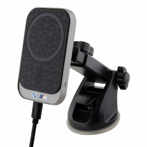 Automobilinis telefono laikiklis BMW indukcija, suderinamas su "MagSafe 15W", skirtas priekiniam stiklui / prietaisų skydeliui / ventiliacijos angai M Edition BMMWCCMPGPK juodas