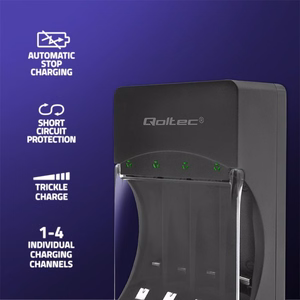 Qoltec 50653 – NiMH R03/AAA ir R6/AA akumuliatorių įkroviklis